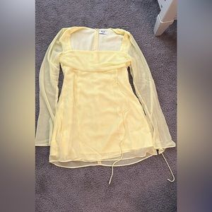 beginning boutique yellow mini dress